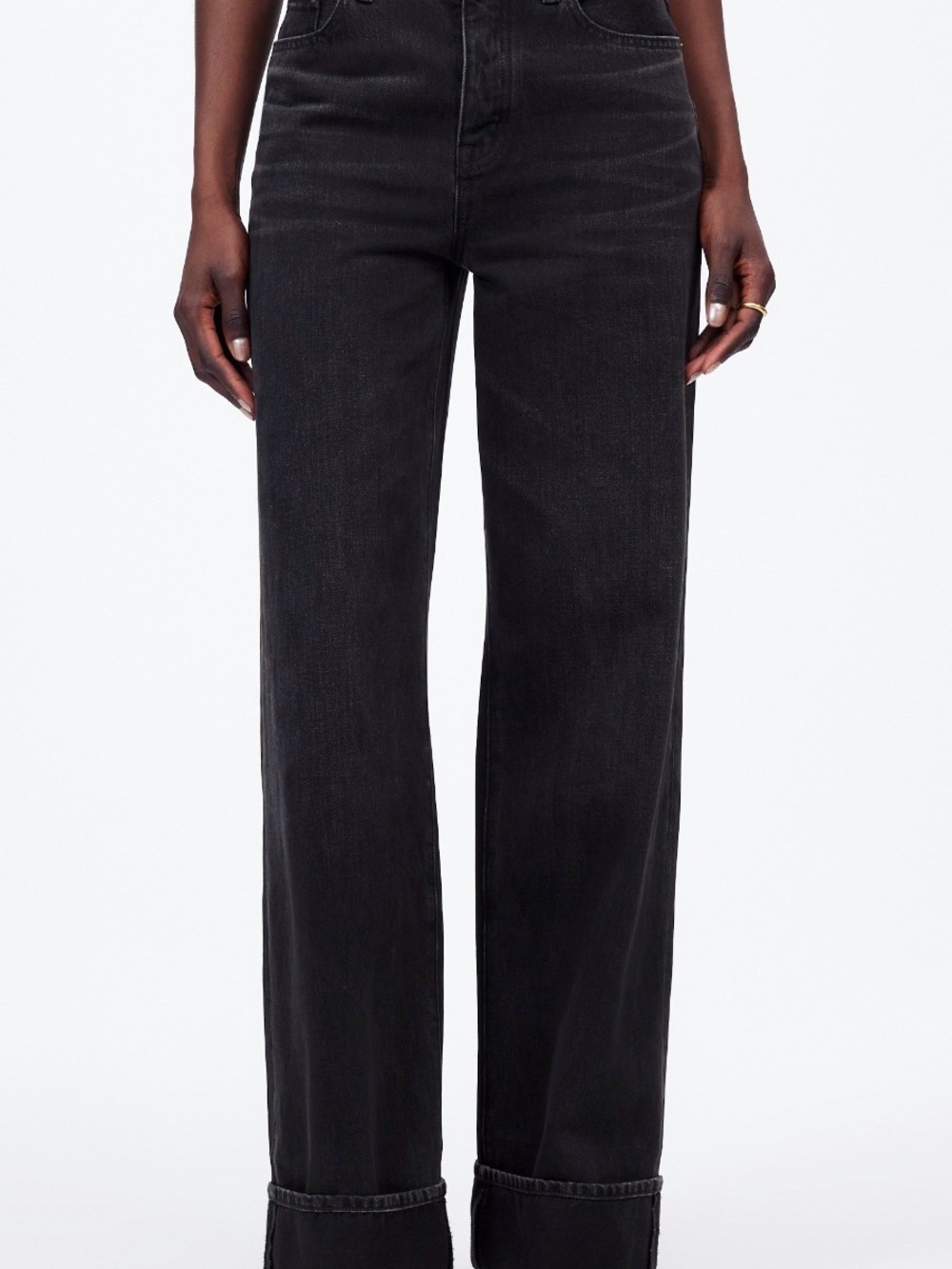 Madewell Black Low Slung Cuffed Jeans